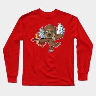 Cupid Sloth Valentine's Day Long Sleeve T-Shirt